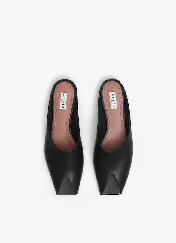 Alaia o1s22i1n0225 Spike Flat Mules in Black Size US 7 / IT 37 - 2 Thumbnail