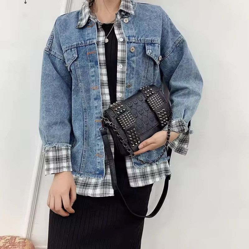 Japanese Brand Black Rivet Shoulder Bag Size ONE SIZE - 7 Thumbnail