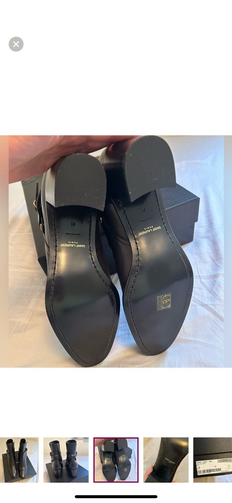 Saint Laurent Paris Saint Laurent Dorian 70mm Calfskin Buckle Ankle Booties Size US 11 / IT 41 - 9 Thumbnail