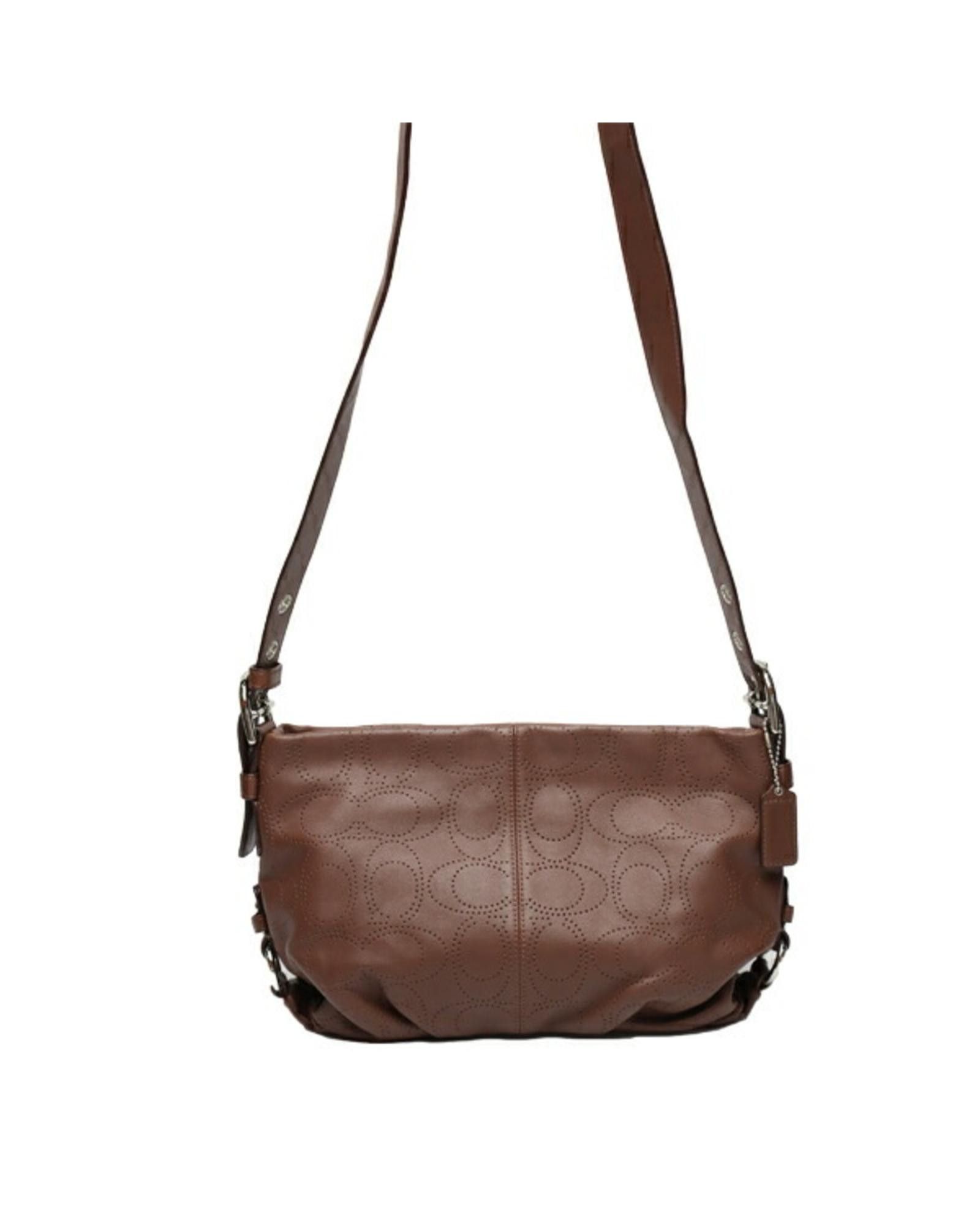 image of Coach Sophisticated Brown Leather Shoulder Bag, Women's