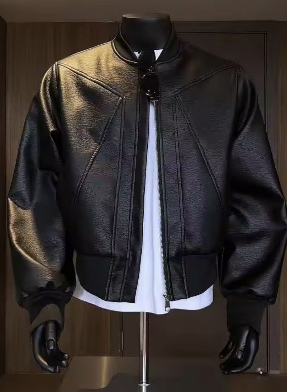 Japanese Brand Luxury Aesthetic Bomber Jacket | PU Leather Streetwear Size US L / EU 52-54 / 3 - 1 Thumbnail