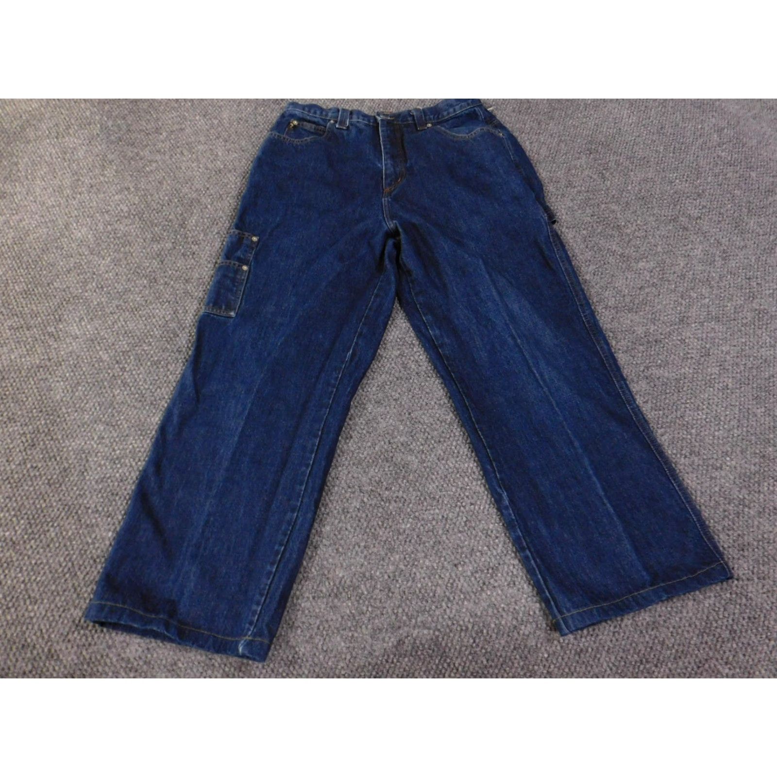 Guess GUESS Jeans Mens Carpenter Denim Workwear Blue 33x32 Pockets Relaxed Fit Size US 33 - 4 Thumbnail