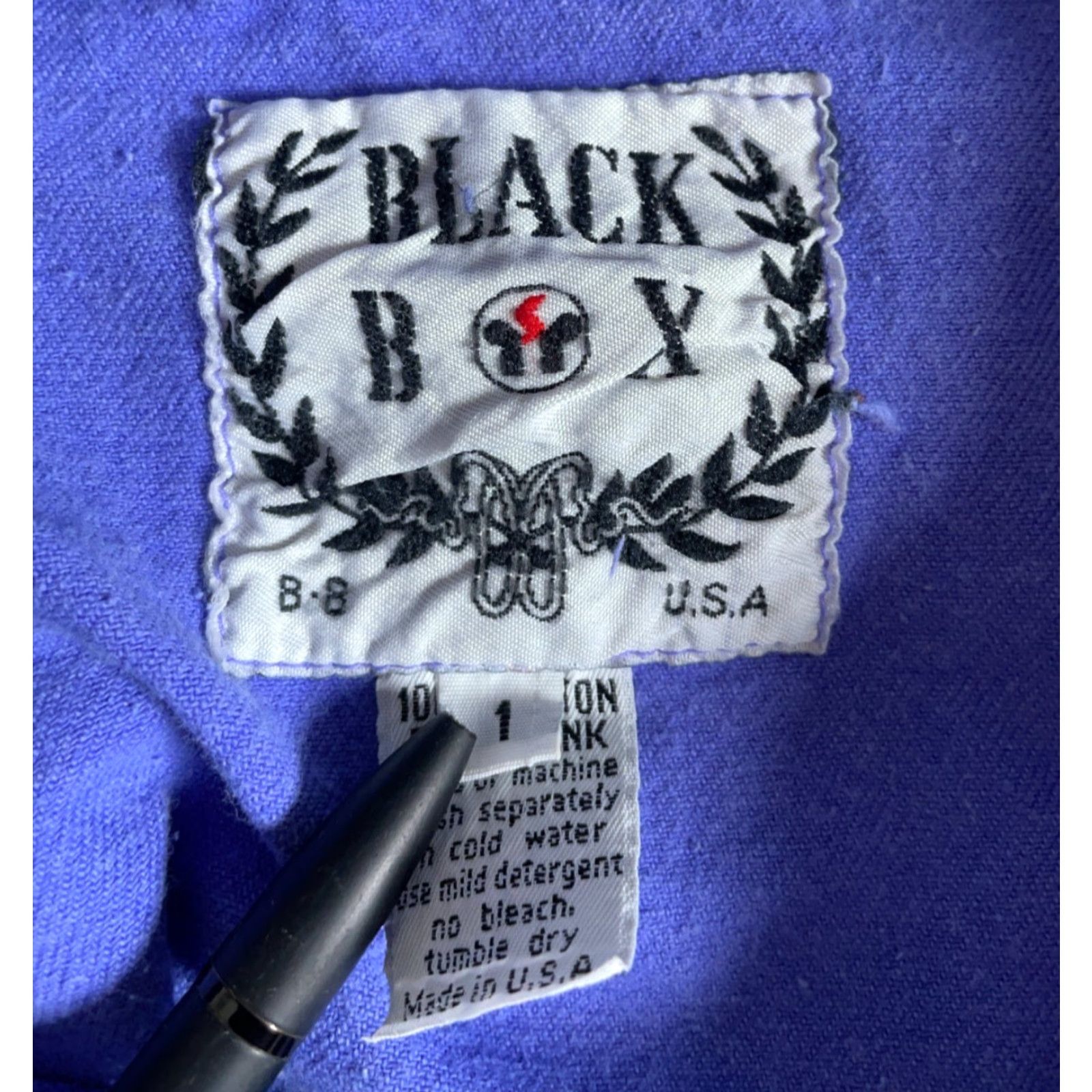 Denime VINTAGE Black Box Sweatshirt Denimi Denim Oversized 90s Periwinkle Monterrey California Mens L Blue Embroidered Oversized Pullover Size US L / EU 52-54 / 3 - 3 Thumbnail