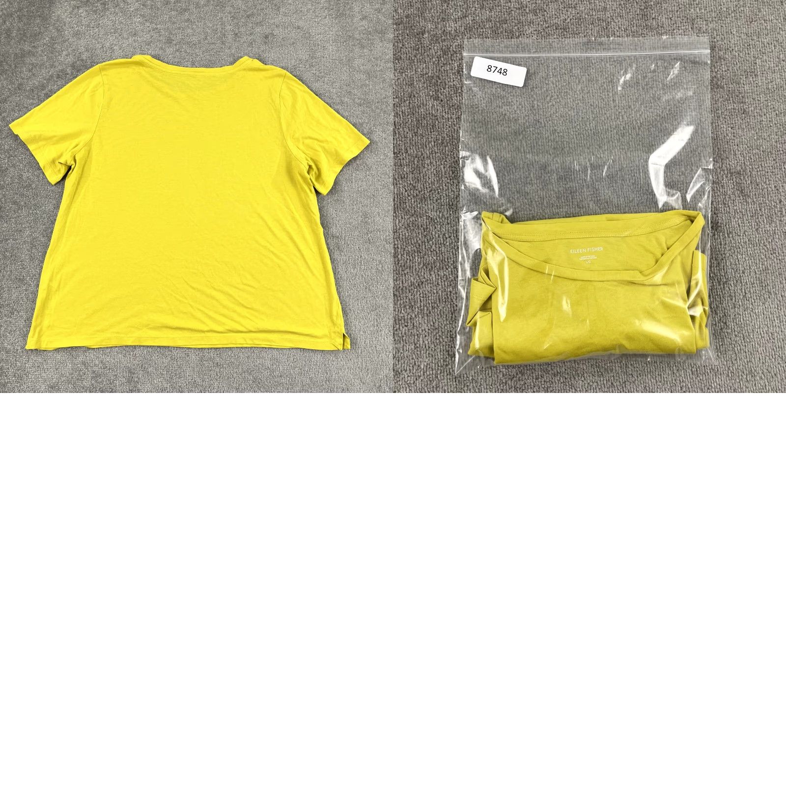 Eileen Fisher EILEEN FISHER Shirt Womens Large Yellow Organic Cotton Half Sleeve Pullover Top Size L / US 10 / IT 46 - 8 Thumbnail