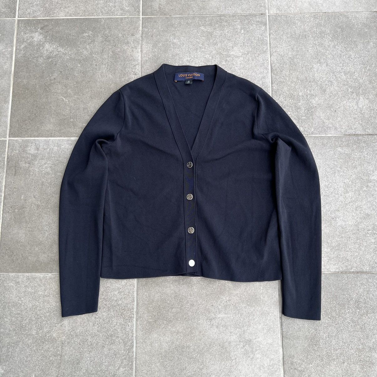 Louis Vuitton Logo Button Viscose Cardigan Sweater Womens