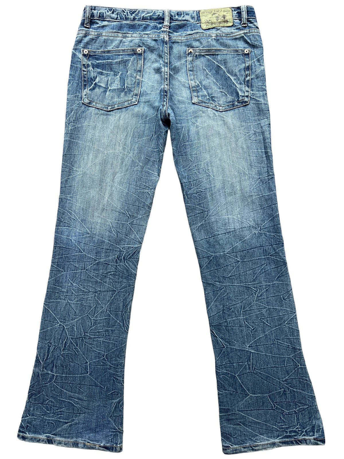 Japanese Brand Aft Distressed Faded Flare Jeans 34x31.5