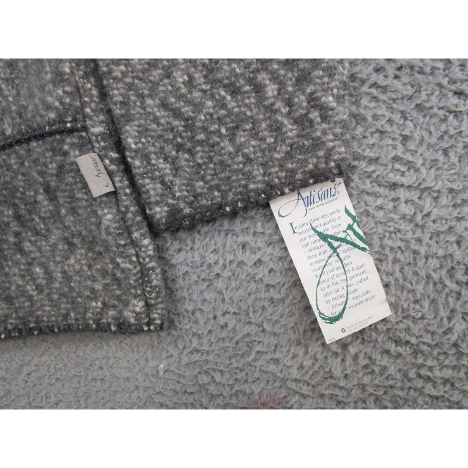 Vintage Artisans Women's Pullover Zip Pocket Embroidered Logo Sweater L Gray USA Made NEW Size L / US 10 / IT 46 - 2 Thumbnail