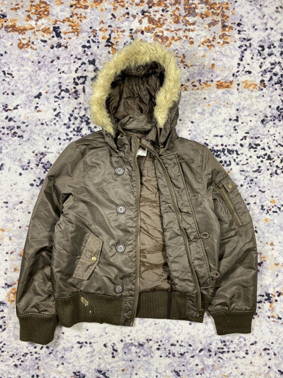 If Six Was Nine c.o.l.z.a - Fur Boxy Coat bomber army Jacket Size US L / EU 52-54 / 3 - 2 Thumbnail