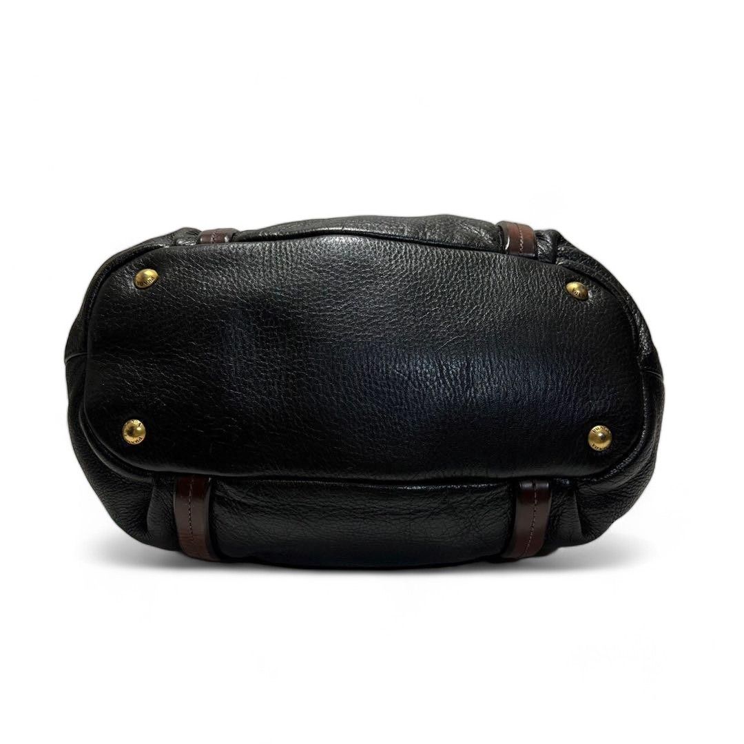 Prada Prada - Black Leather Brown Handbag Shoulder Bag Size ONE SIZE - 5 Thumbnail