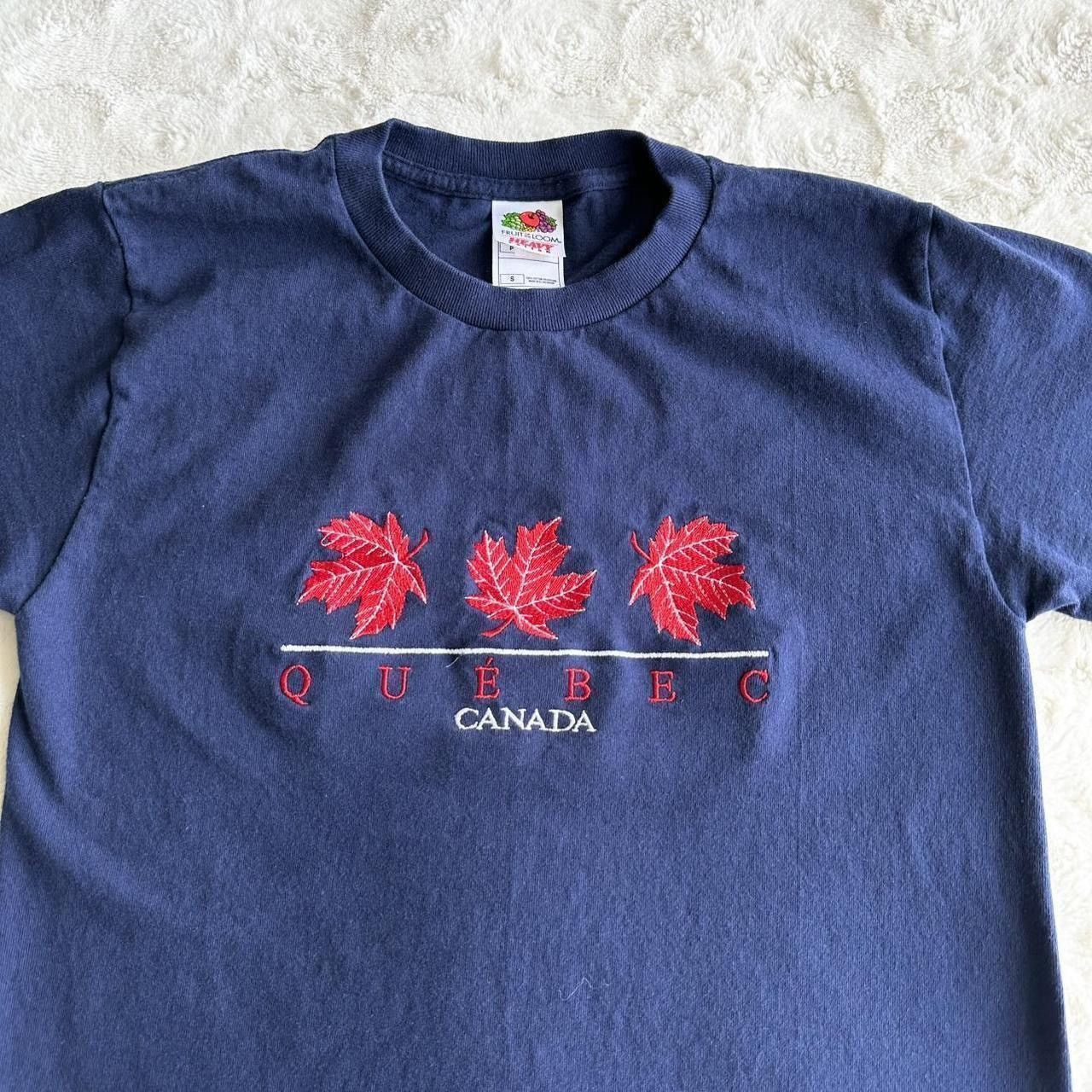 Fruit Of The Loom Vintage Quebec Canada Shirt Tee Womens Small Navy Maple Leaf Size S / US 4 / IT 40 - 4 Thumbnail