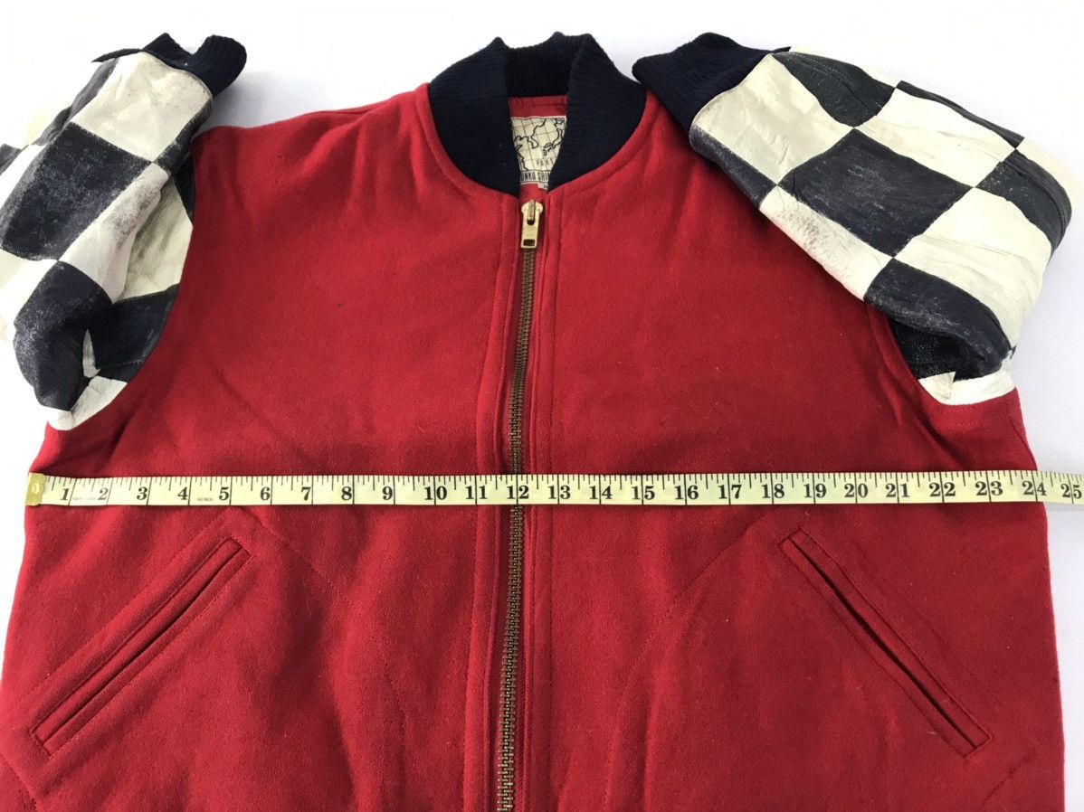 Junko Shimada Junko Shimada Part 2 Varsity Jacket Checked Leather Sleeve Size US L / EU 52-54 / 3 - 9 Thumbnail