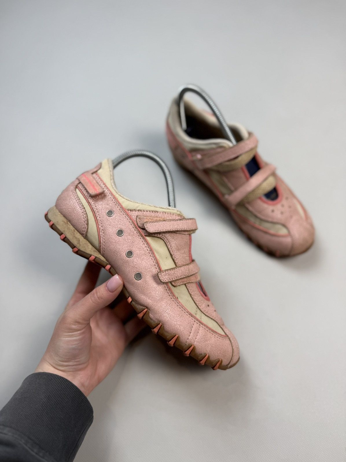 Diesel Vintage Y2K Leather Pink Straps Low Top Sneakers Ballets Size US 7 / IT 37 - 1 Thumbnail