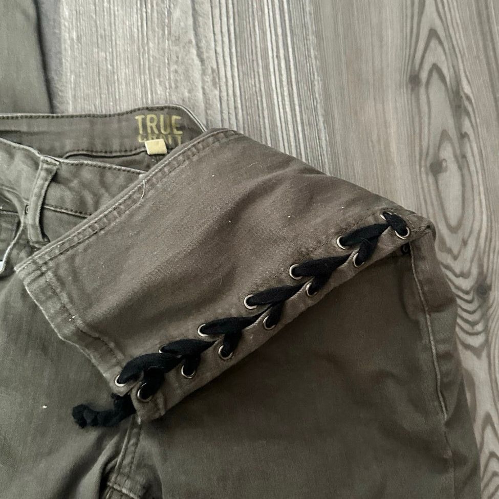 Other true craft army green skinny jeans black side lace Size 27" / US 4 / IT 40 - 3 Thumbnail