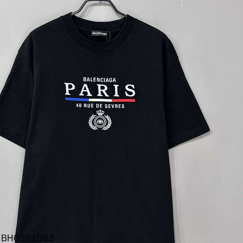 Balenciaga Balenciaga Black Embroidered Wheat Short Sleeve Size US S / EU 44-46 / 1 - 2 Thumbnail