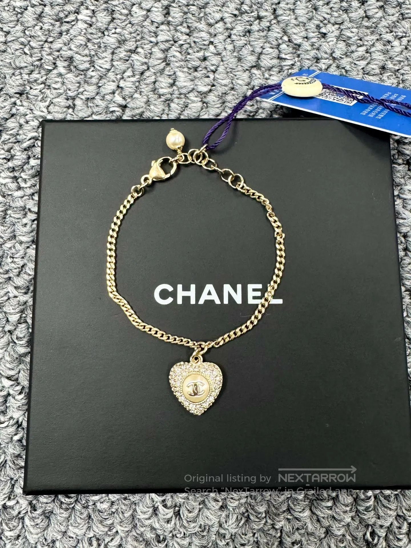 Chanel Chanel Gold Full Diamond Heart Pendant Necklace| Size ONE SIZE - 2 Thumbnail