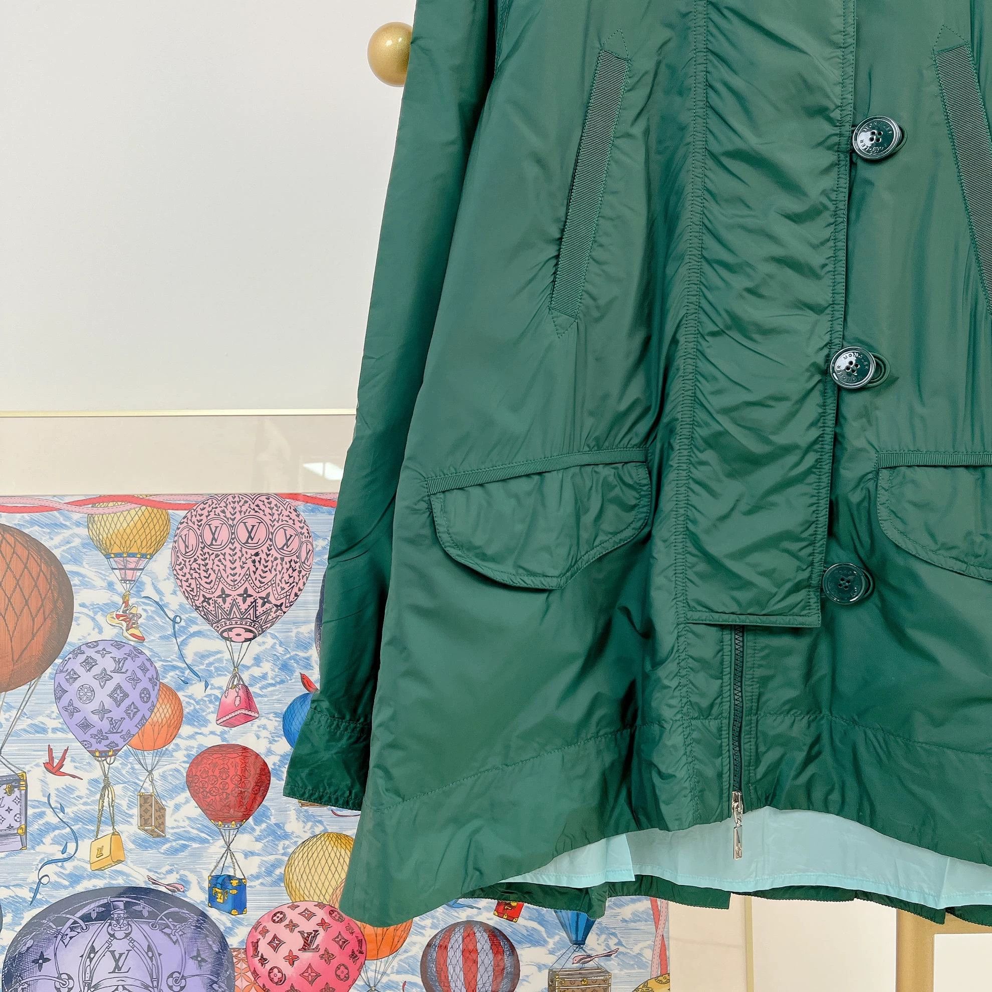 Moncler Moncler green nylon jacket size 1 Size S / US 4 / IT 40 - 4 Thumbnail