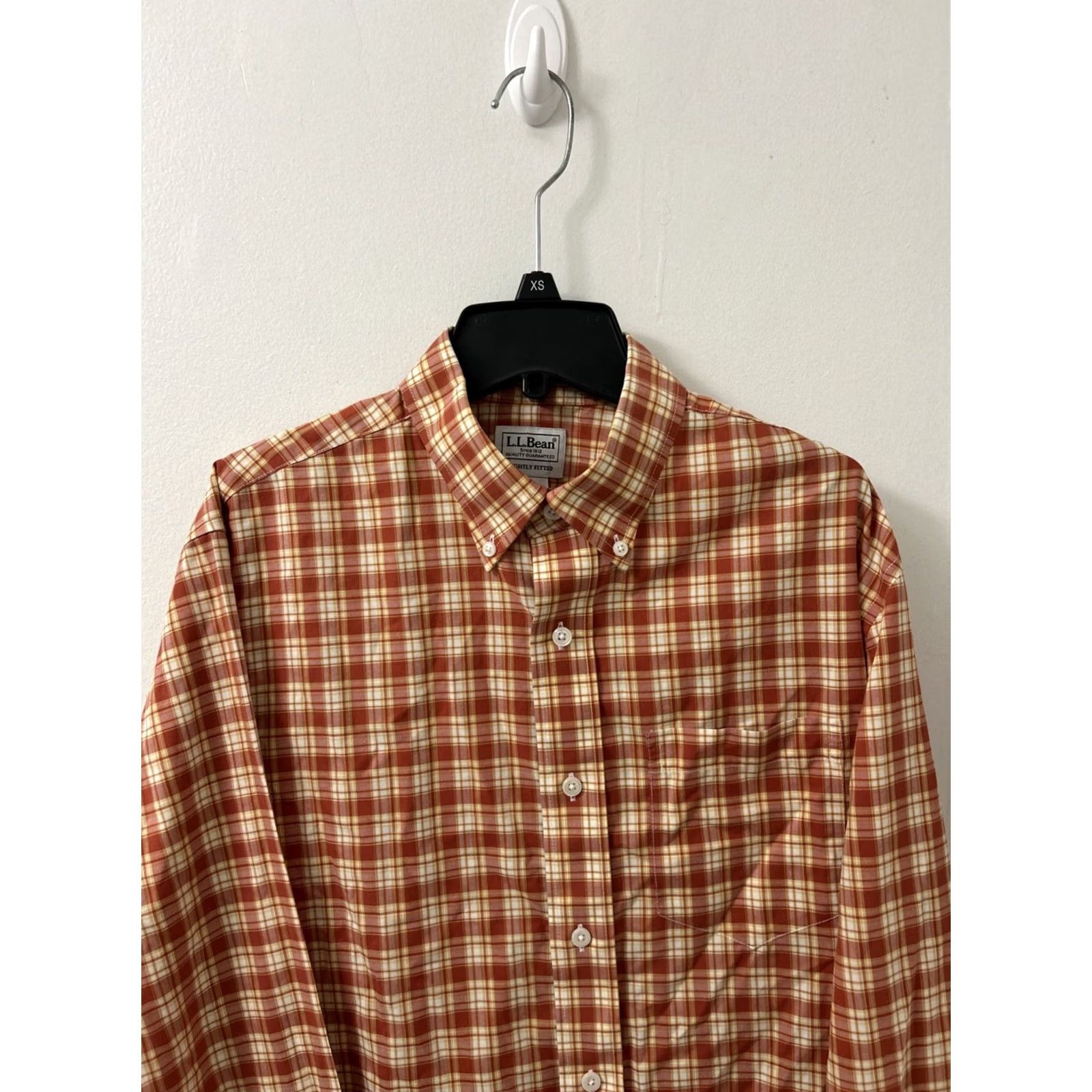 Vintage LL Bean Shirt Mens M Red Plaid Kennebunk Sport Wrinkle Resistant Button-Up Pocketed Casual Classic Preppy Mens Size US M / EU 48-50 / 2 - 2 Thumbnail
