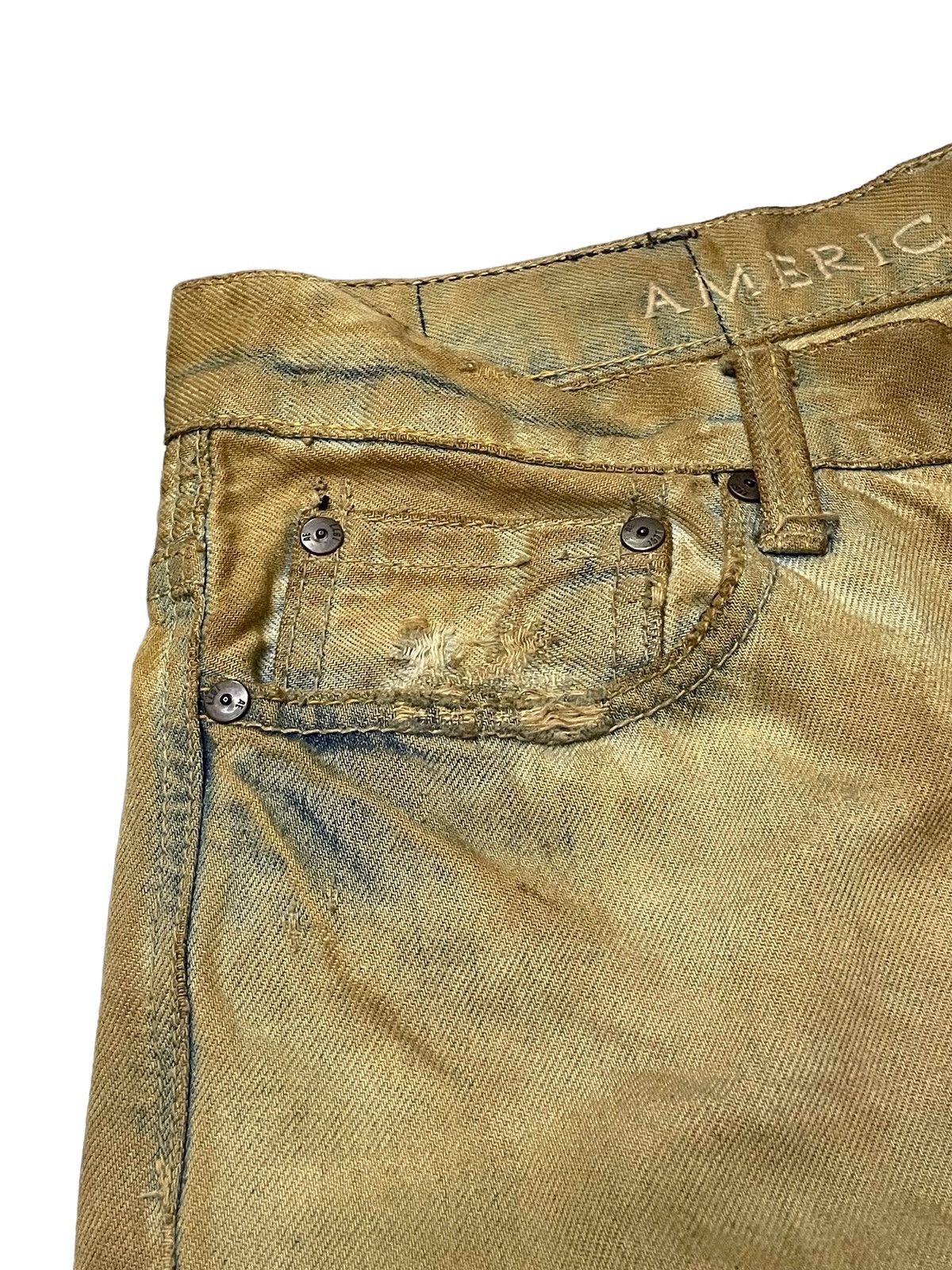 Hysteric Glamour × Japanese Brand American Eagle Patch work Mud Wash Dirty Loose Jeans Size US 30 / EU 46 - 16 Thumbnail