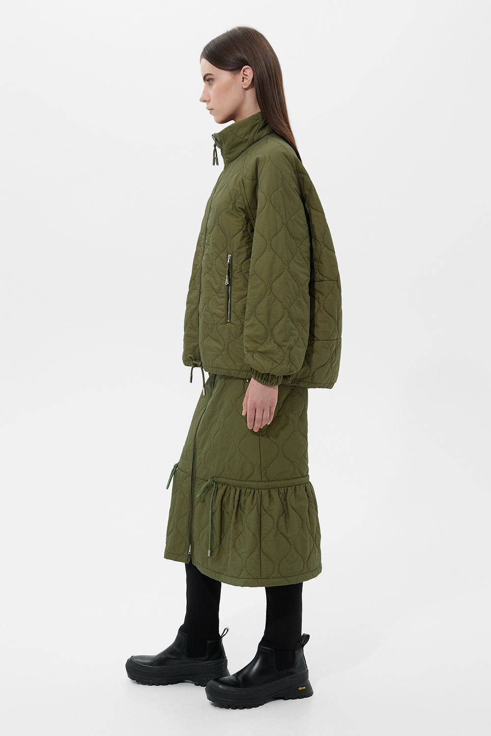 IENKI IENKI o1s22i1n1024 Quilted Trial Jacket in Olive Green Size M / US 6-8 / IT 42-44 - 9 Thumbnail