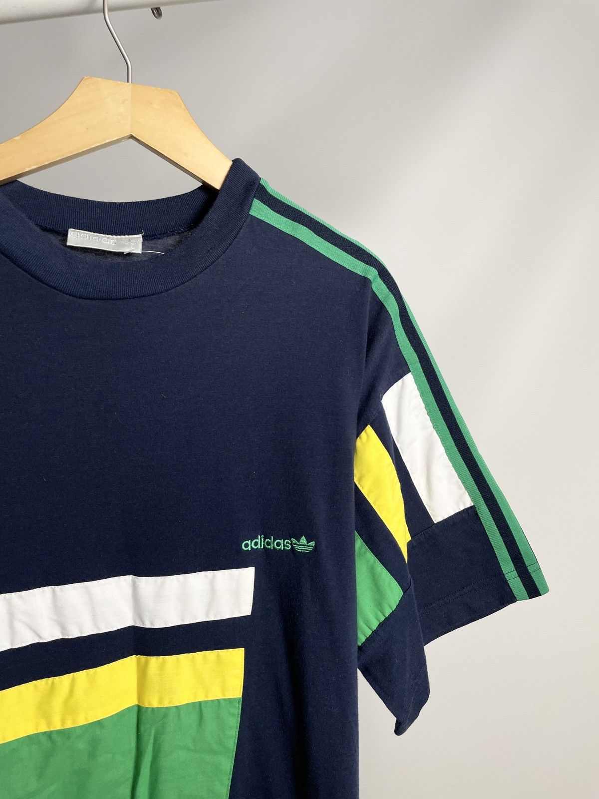 Adidas × Vintage 🦖VINTAGE 🦖 Adidas Brasil Striped Blue Jersey eqt Tee shirt Size US L / EU 52-54 / 3 - 3 Thumbnail