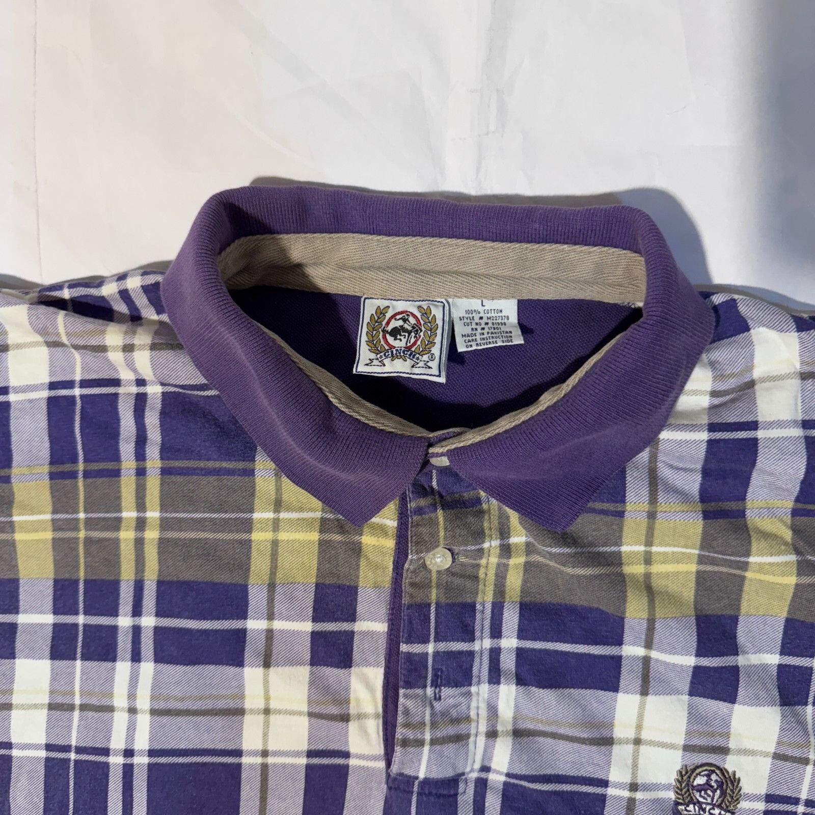 CINCH Cinch Jeans Purple & Yellow Plaid Western Shirt Short Sleeve Size US L / EU 52-54 / 3 - 2 Thumbnail
