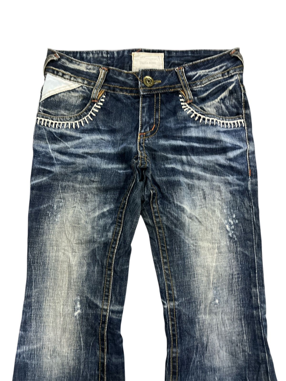 Japanese Brand FLARED🔥LOLITA DISTRESSED DENIM PANT Size US 28 / EU 44 - 3 Thumbnail