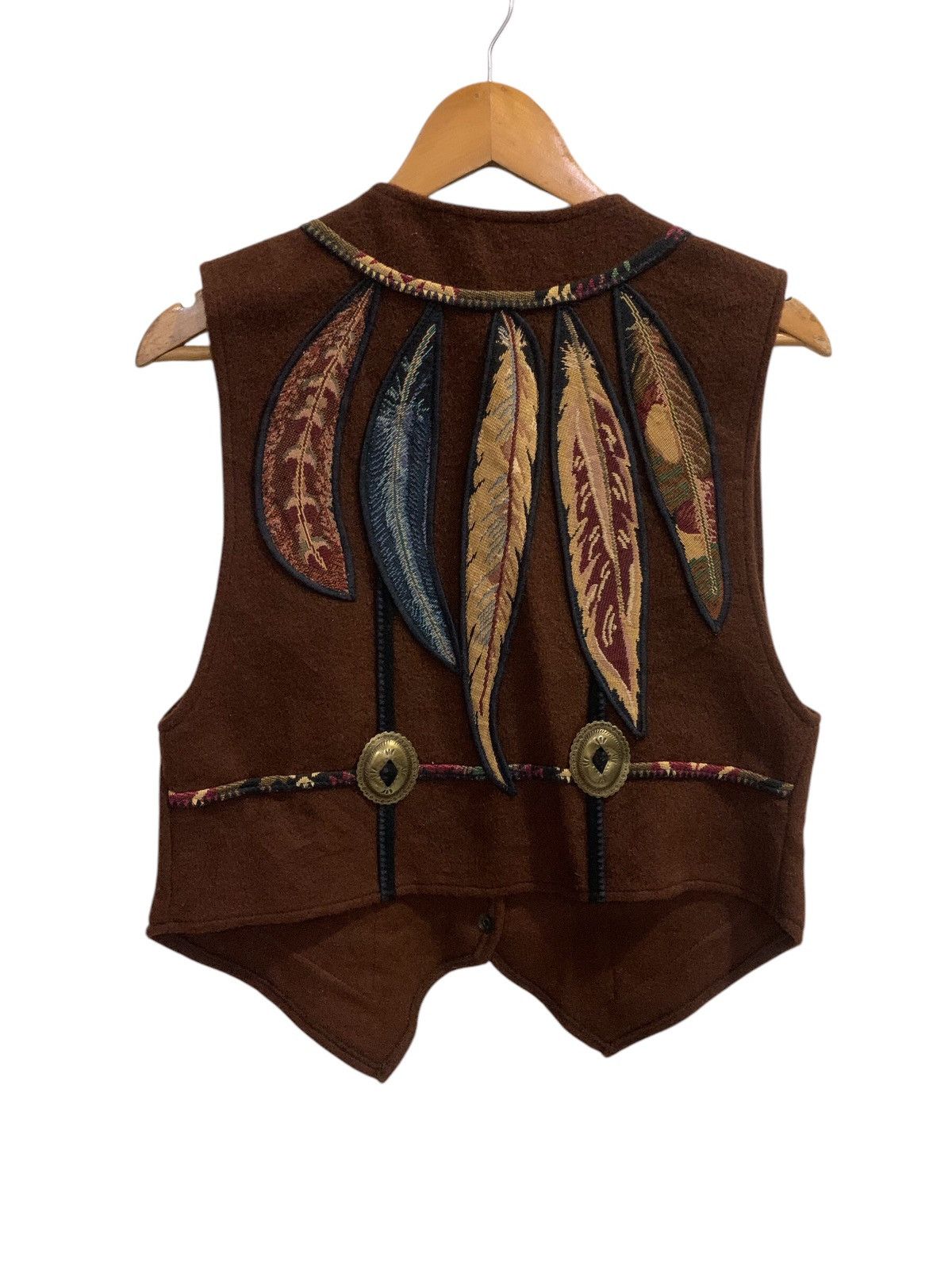 Native × Vintage Vintage Brown Wool Native American Feather Embroidery Size US M / EU 48-50 / 2 - 6 Thumbnail