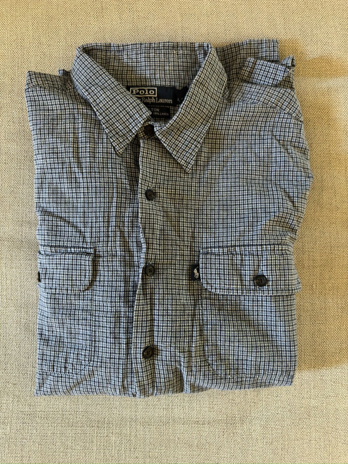 Polo Ralph Lauren × Vintage Polo By Ralph Lauren Vintage Button Patch Pocket Shirt Size US XL / EU 56 / 4 - 1 Thumbnail