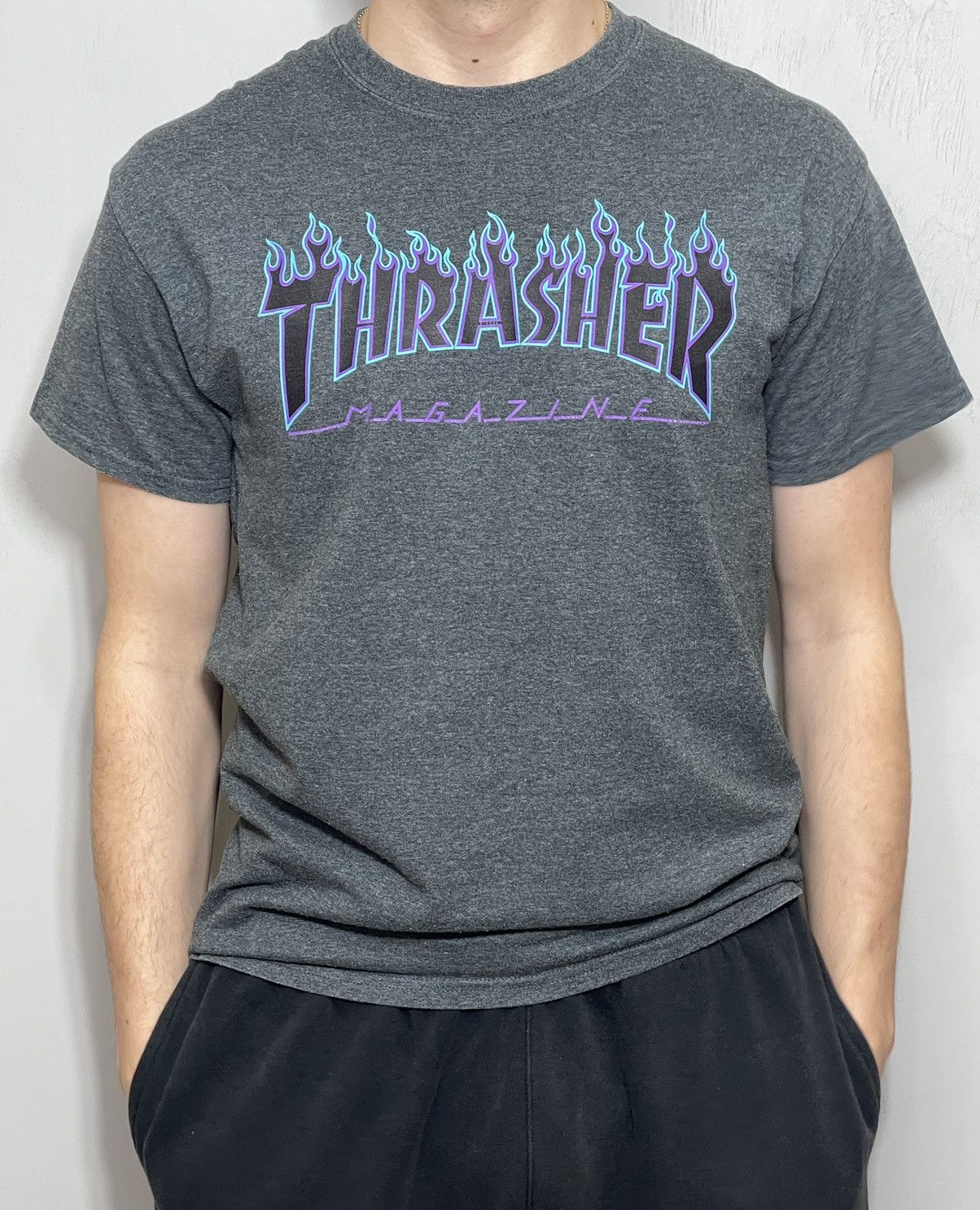 Thrasher Crazy Y2K Thrasher Flames Rare Logo Grunge Punk Skater Tee Size US M / EU 48-50 / 2 - 4 Thumbnail