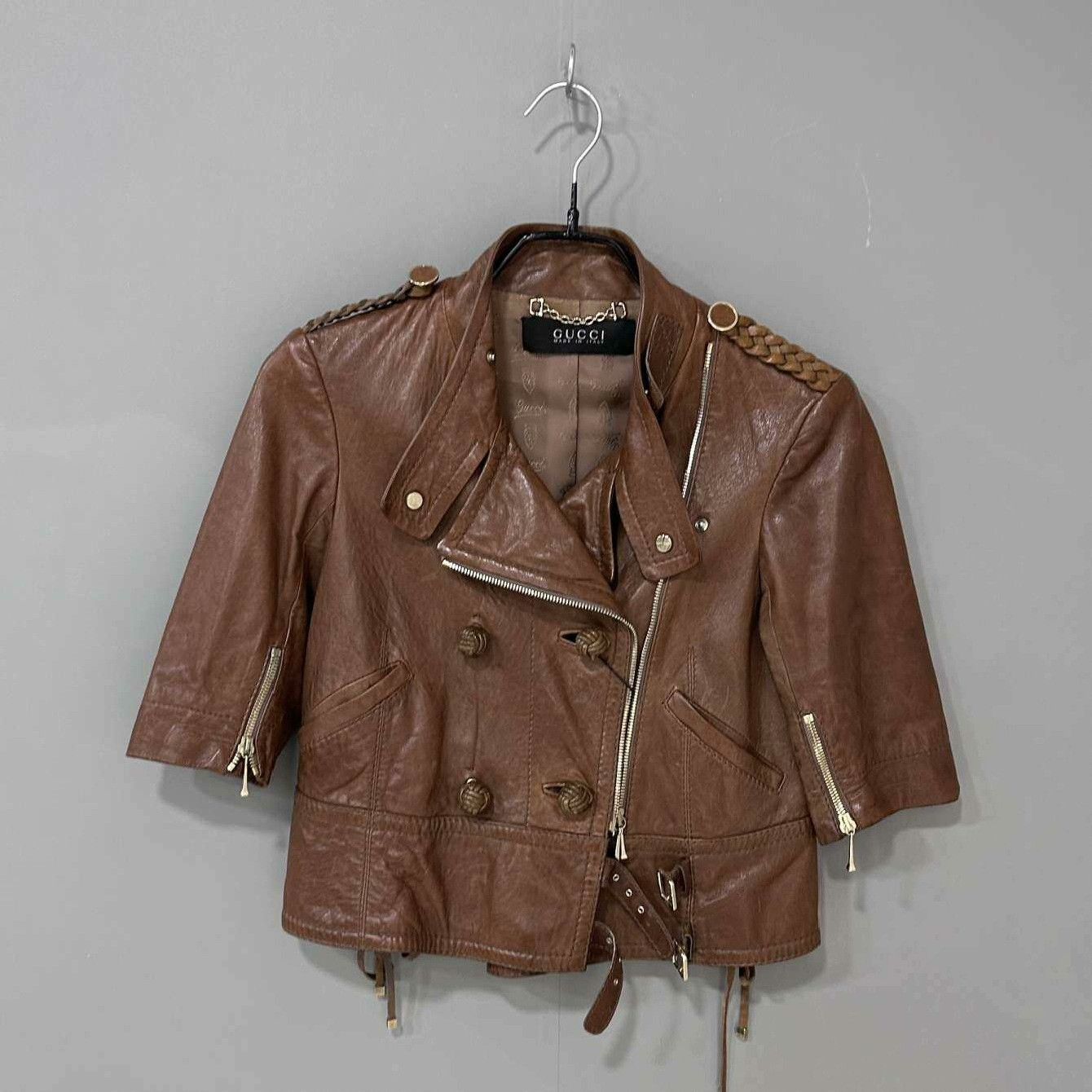 Gucci Gucci Retro Leather Jacket L Women Size L / US 10 / IT 46 - 1 Thumbnail