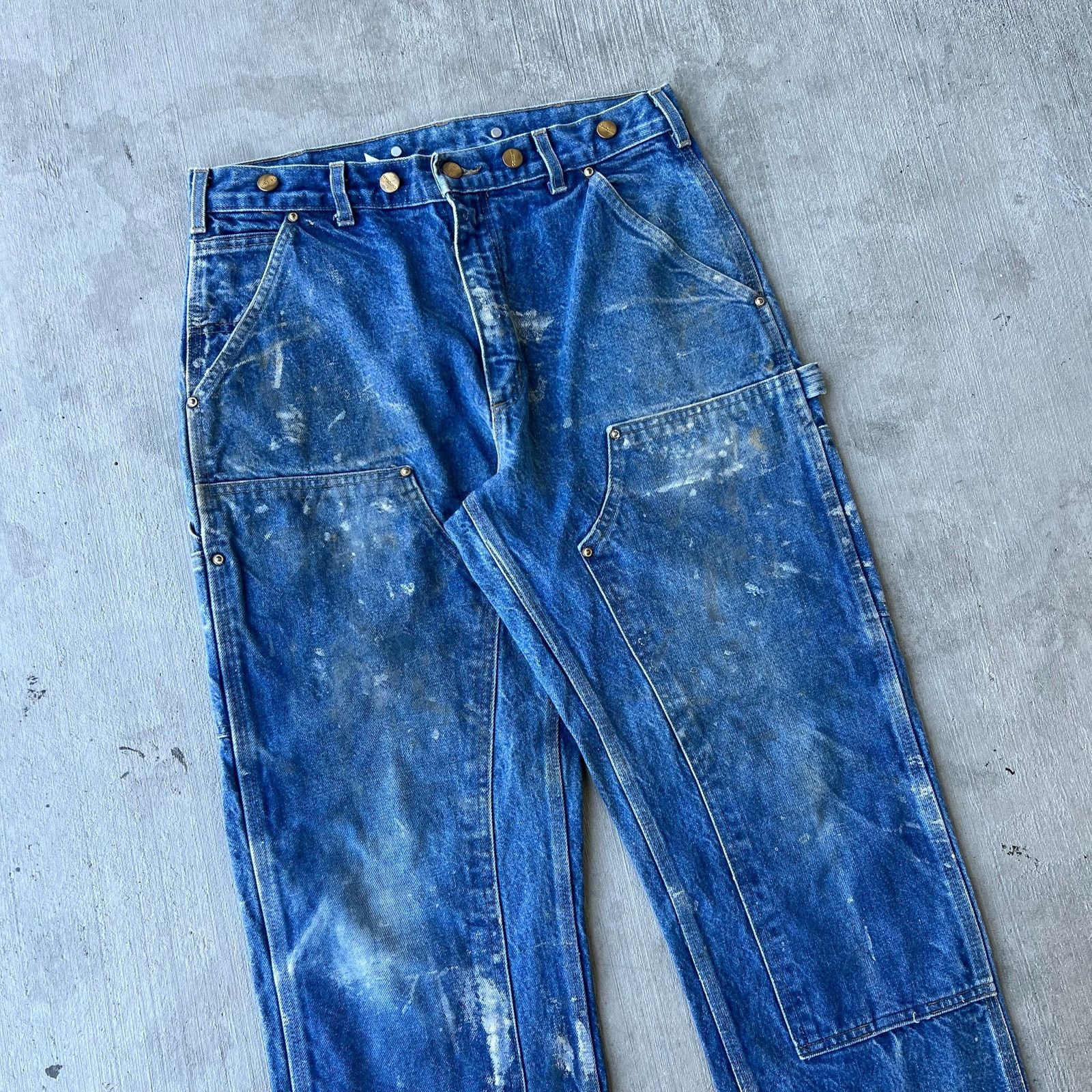 Carhartt × Vintage Carhartt denim blue jeans double knee work carpenter pants Size US 32 / EU 48 - 2 Thumbnail