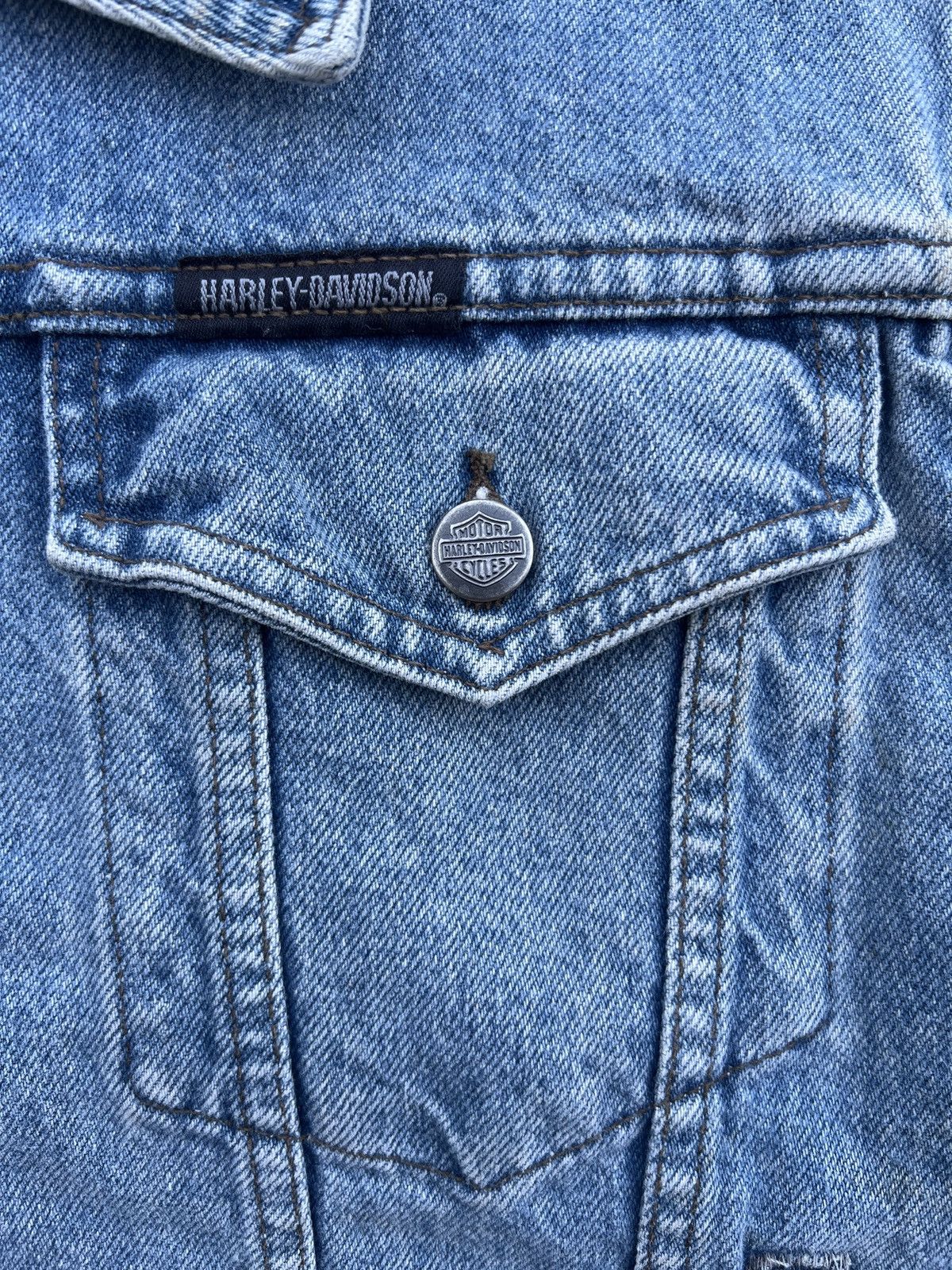 Harley Davidson 1990s Harley Davidsons Light Indigo Denim Biker Vest Size M Size M / US 6-8 / IT 42-44 - 5 Thumbnail