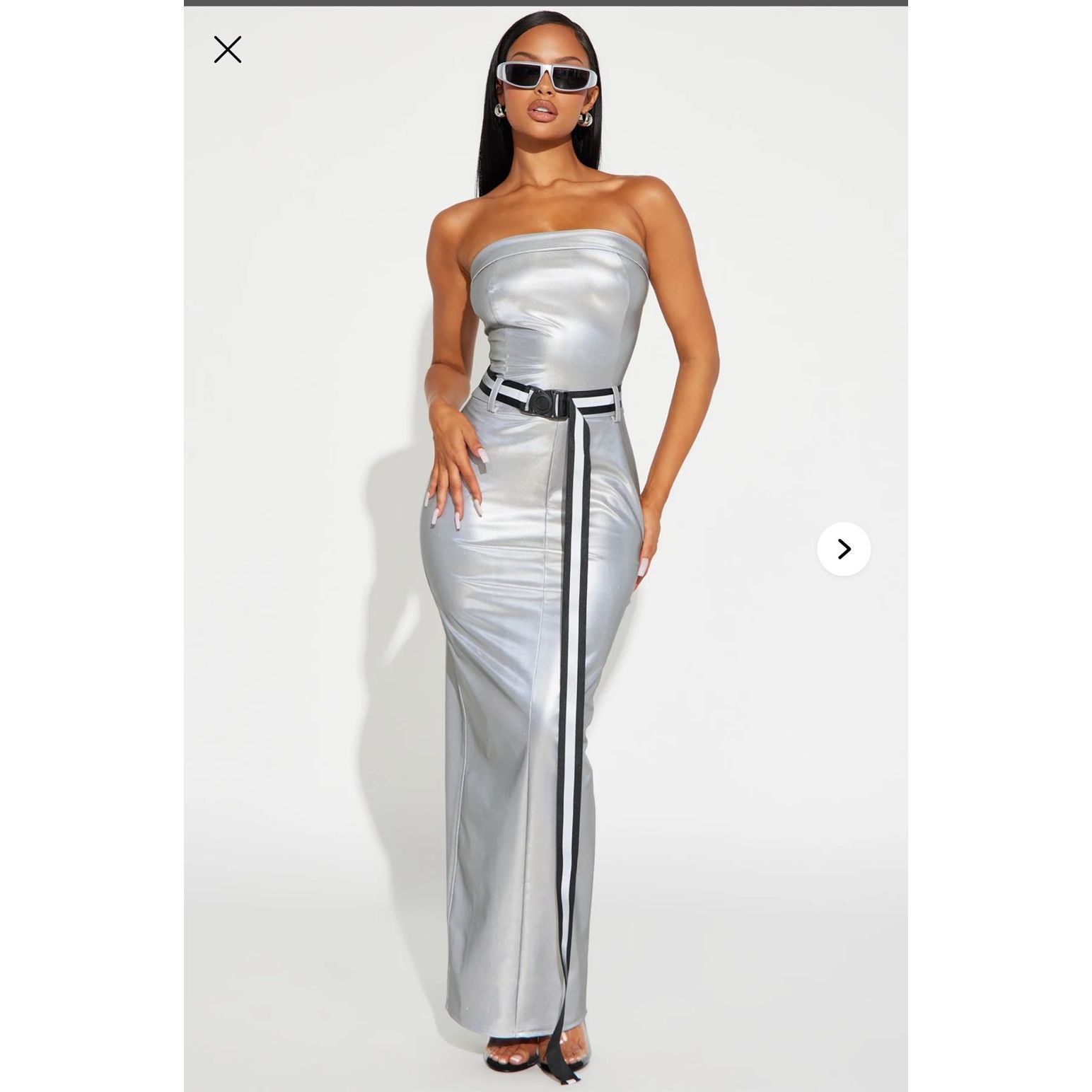 Other Fashion nova Put In Work Reflective Maxi Dress - Silver Size M / US 6-8 / IT 42-44 - 1 Thumbnail