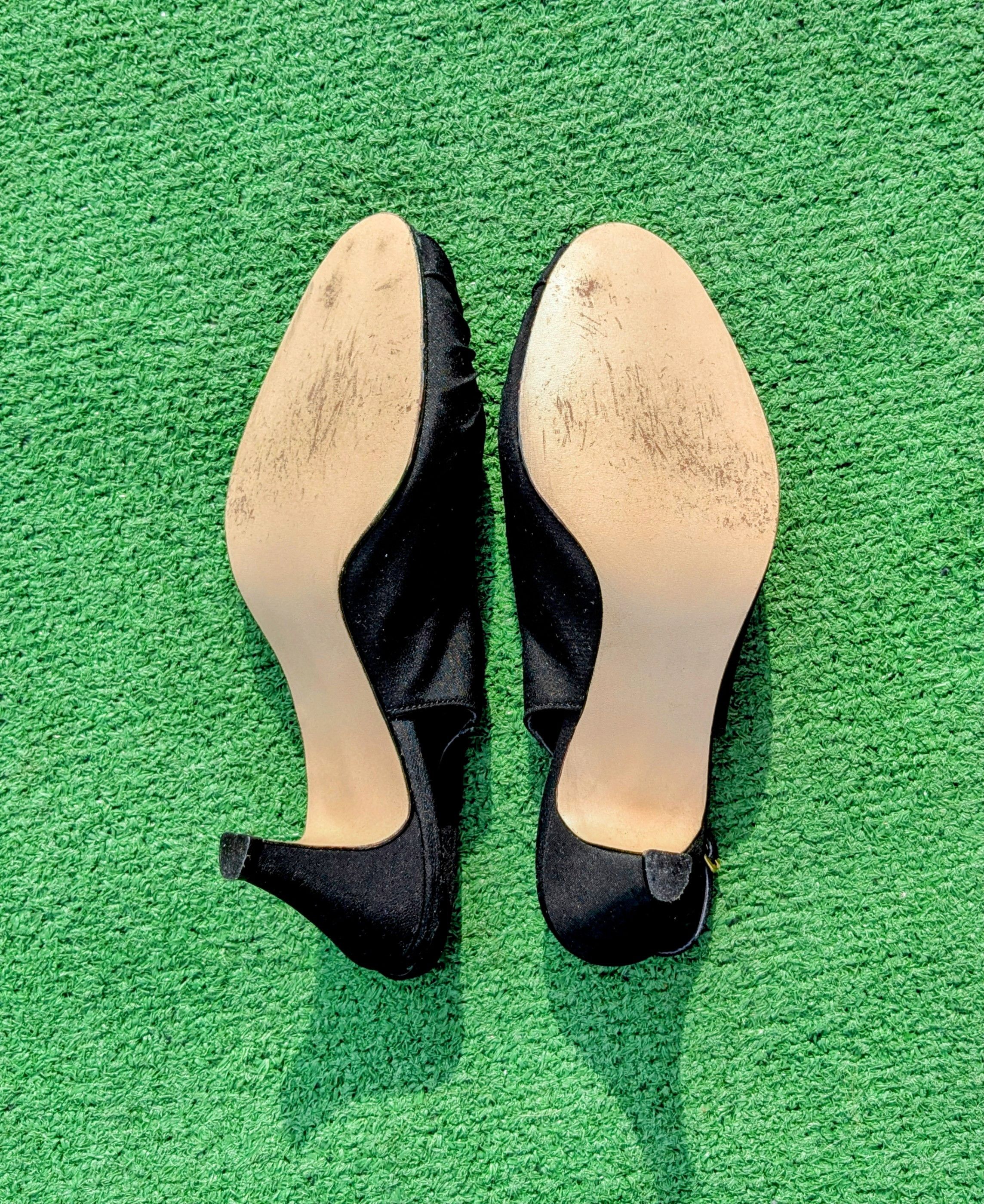 Hush Puppies Hush Puppies VTG Leather Open-Toe Pump High Heeled Shoes GUC Size US 7 / IT 37 - 2 Thumbnail
