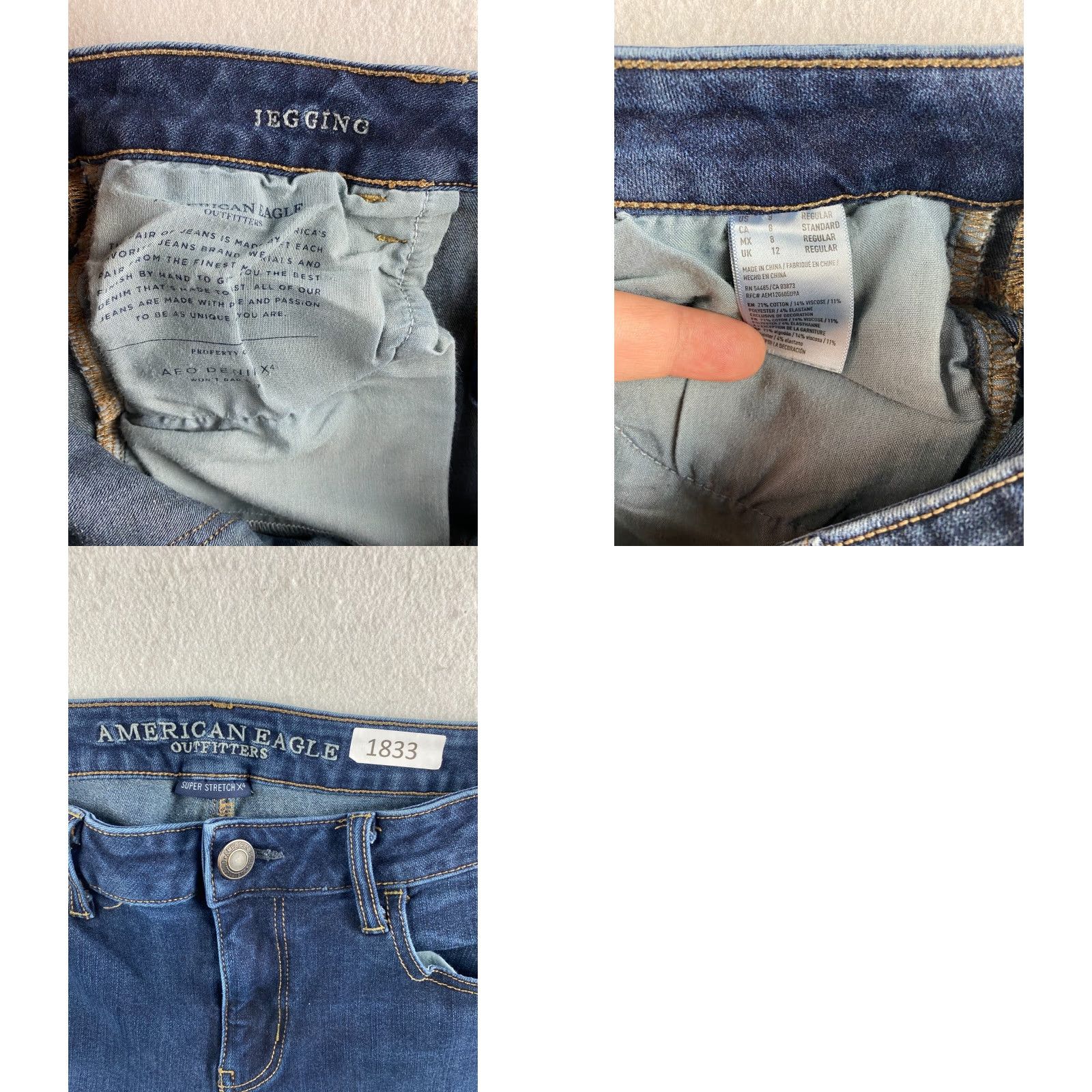 American Eagle Outfitters American Eagle Jeans Womens 8 Blue Jegging Skinny Ankle Stretch Denim Dark Size 30" / US 8 / IT 44 - 8 Thumbnail