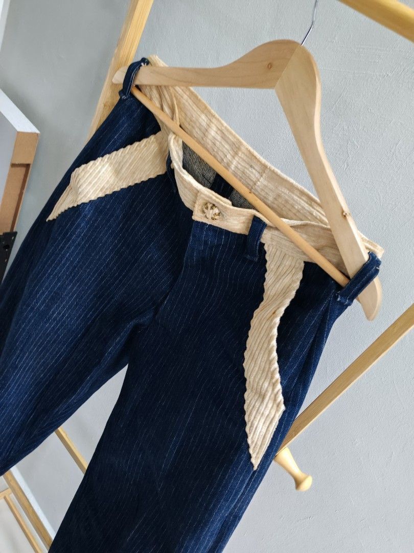 Japanese Brand × Vintage Vintage Dark Blue Striped Denim Pants Size US 32 / EU 48 - 7 Thumbnail