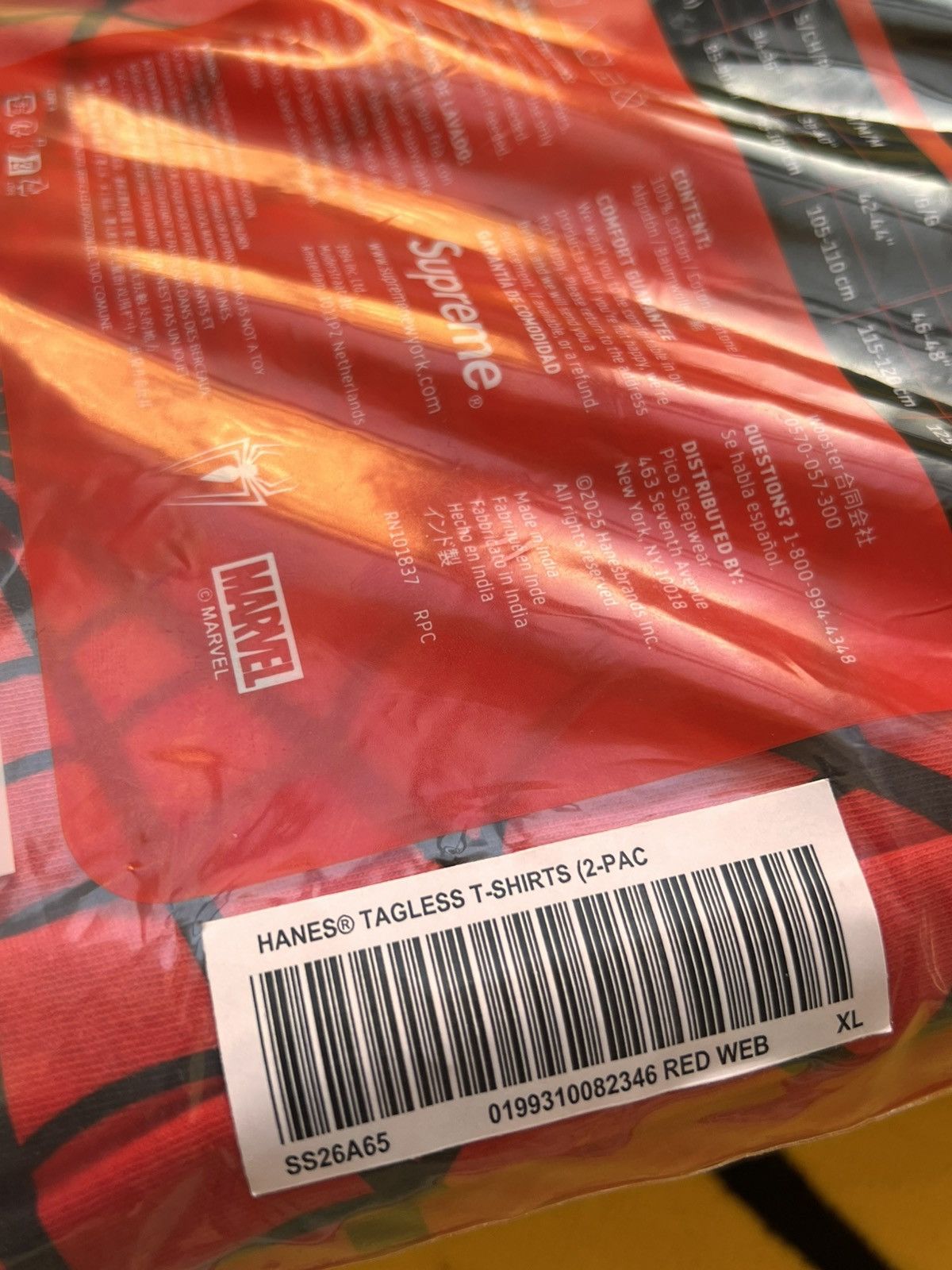 Supreme Supreme x Marvel Spider-Man Web T-Shirt hanes Red hero tee Size US XL / EU 56 / 4 - 12 Thumbnail