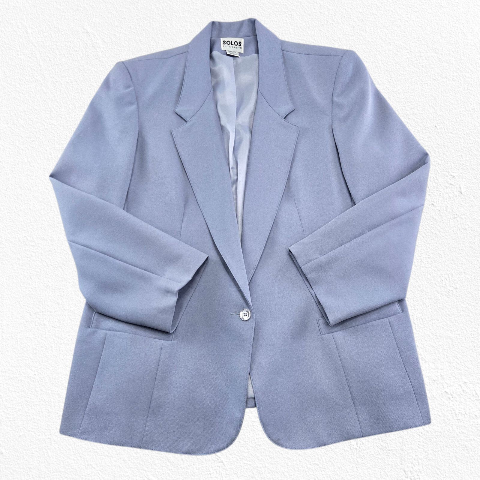 Vintage Vintage Blue Blazer Single Button Career Jacket Size 12 Size XL / US 12-14 / IT 48-50 - 2 Thumbnail