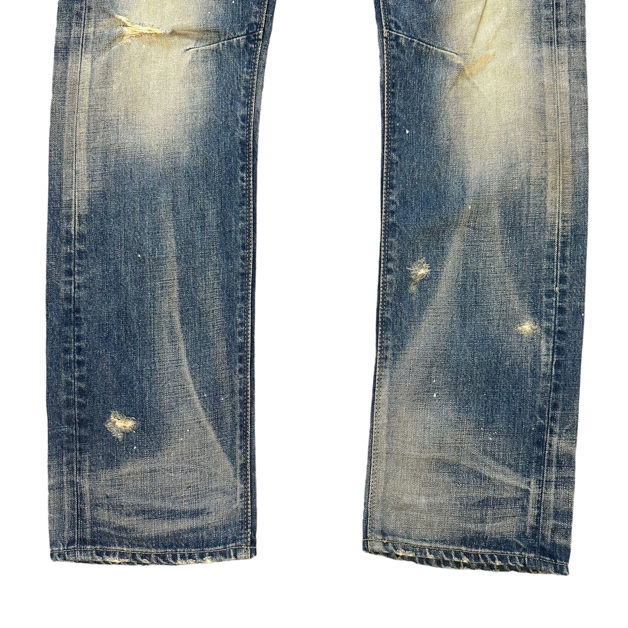 GOSTAR DE FUGA TRASHED🔥 GOSTA DE FUGA FLY BUTTON WASHED JEANS #7628-158 Size 33" - 6 Thumbnail