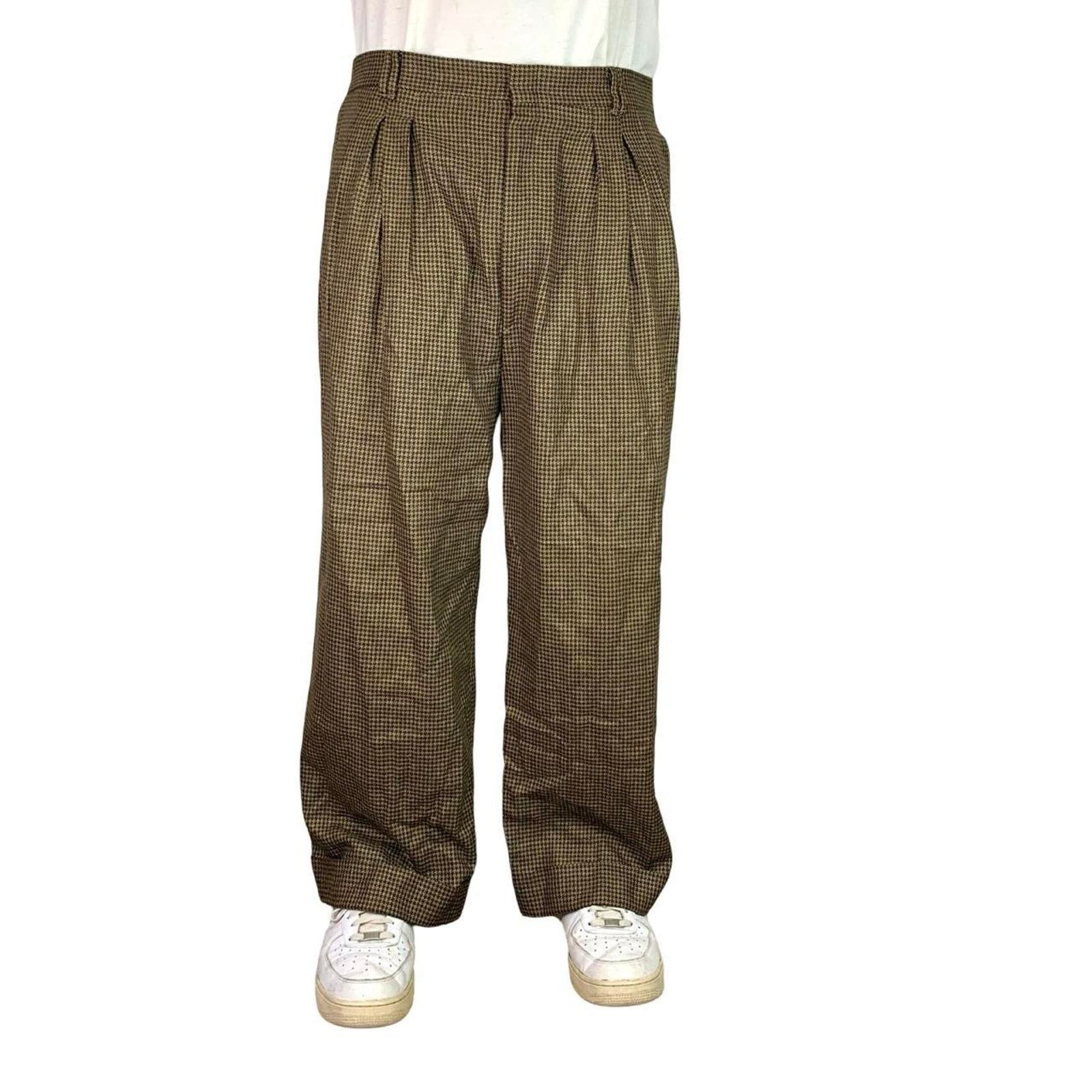 Vintage Vintage 90s Checkered Baggy Dress Pants Size US 38 / EU 54 - 2 Thumbnail