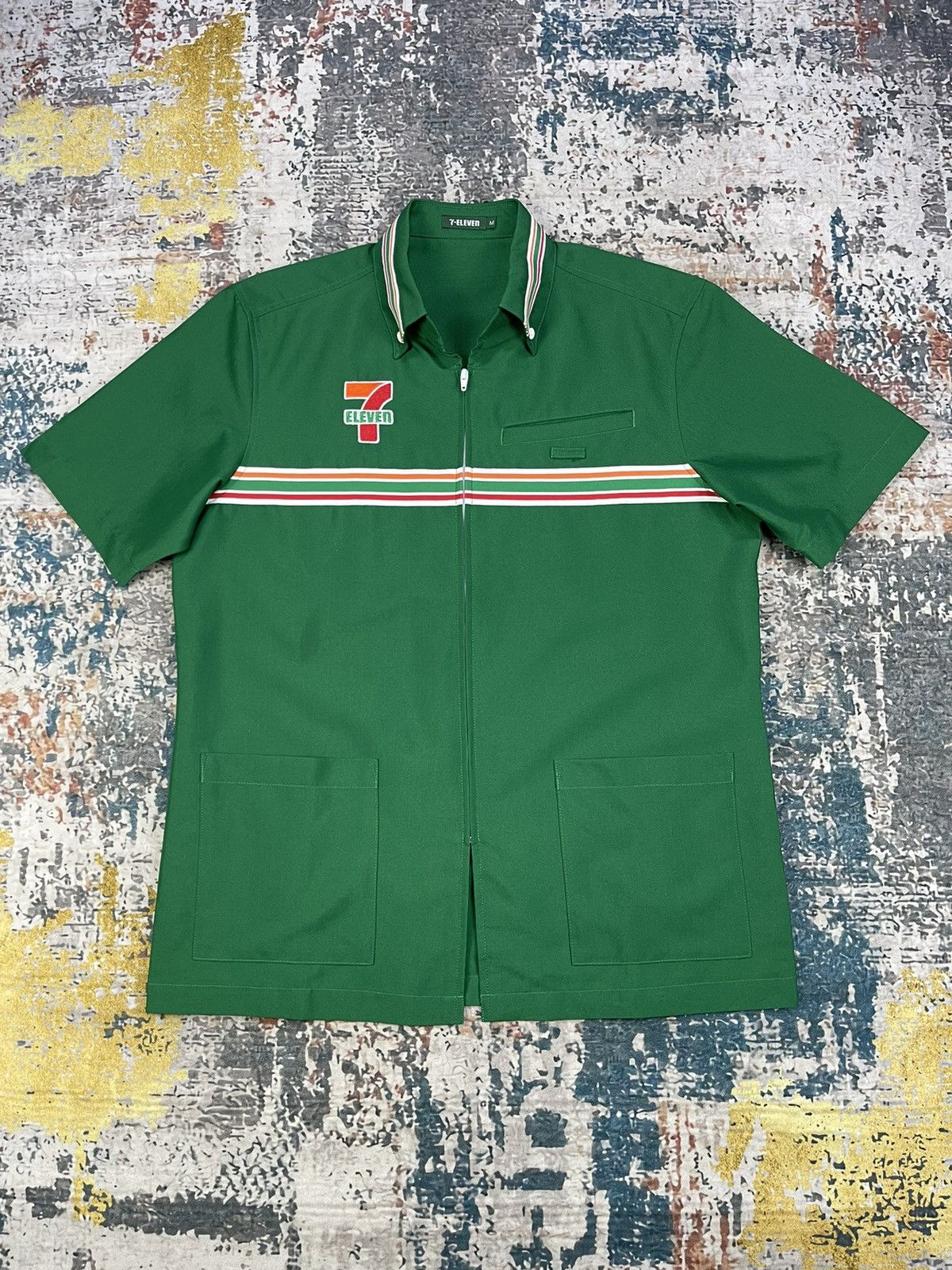 Seven 7 Vintage 7-Eleven Short Sleeve Zipper Work Uniform Size US M / EU 48-50 / 2 - 1 Thumbnail