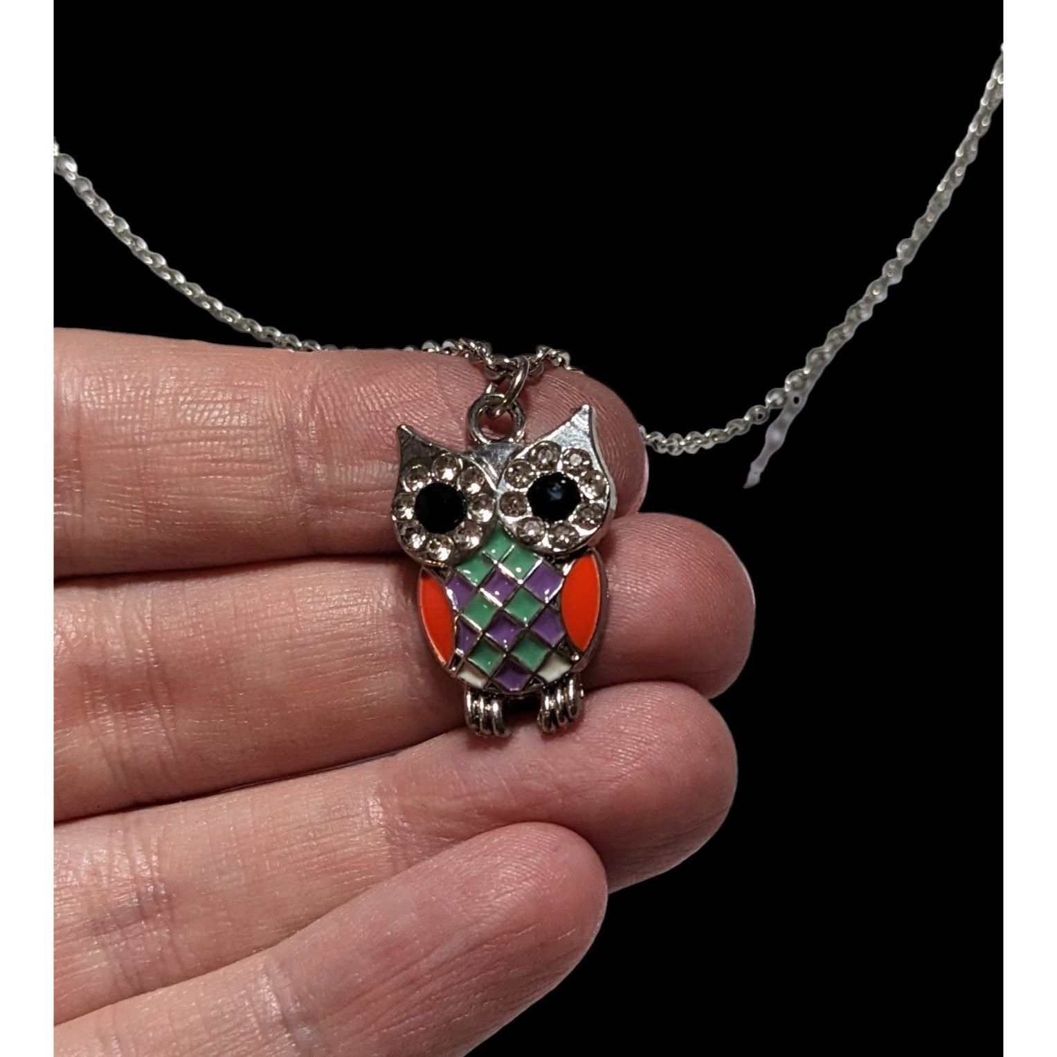 Other Rainbow Enamel Rhinestone Owl Pendant Necklace Size ONE SIZE - 4 Thumbnail
