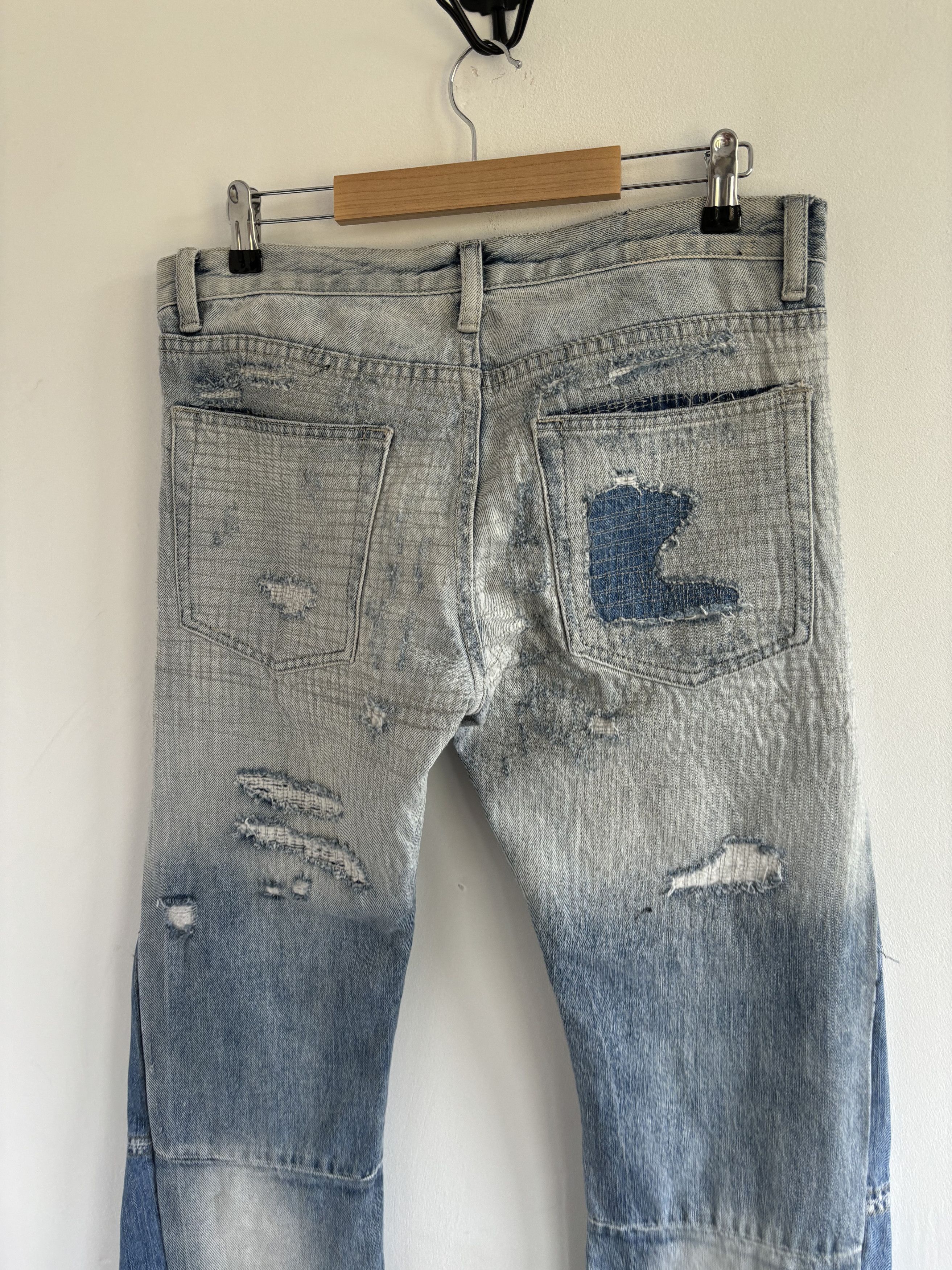 Other Custom Made Flared Distressed Boro Washed Jeans Size US 31 - 14 Thumbnail