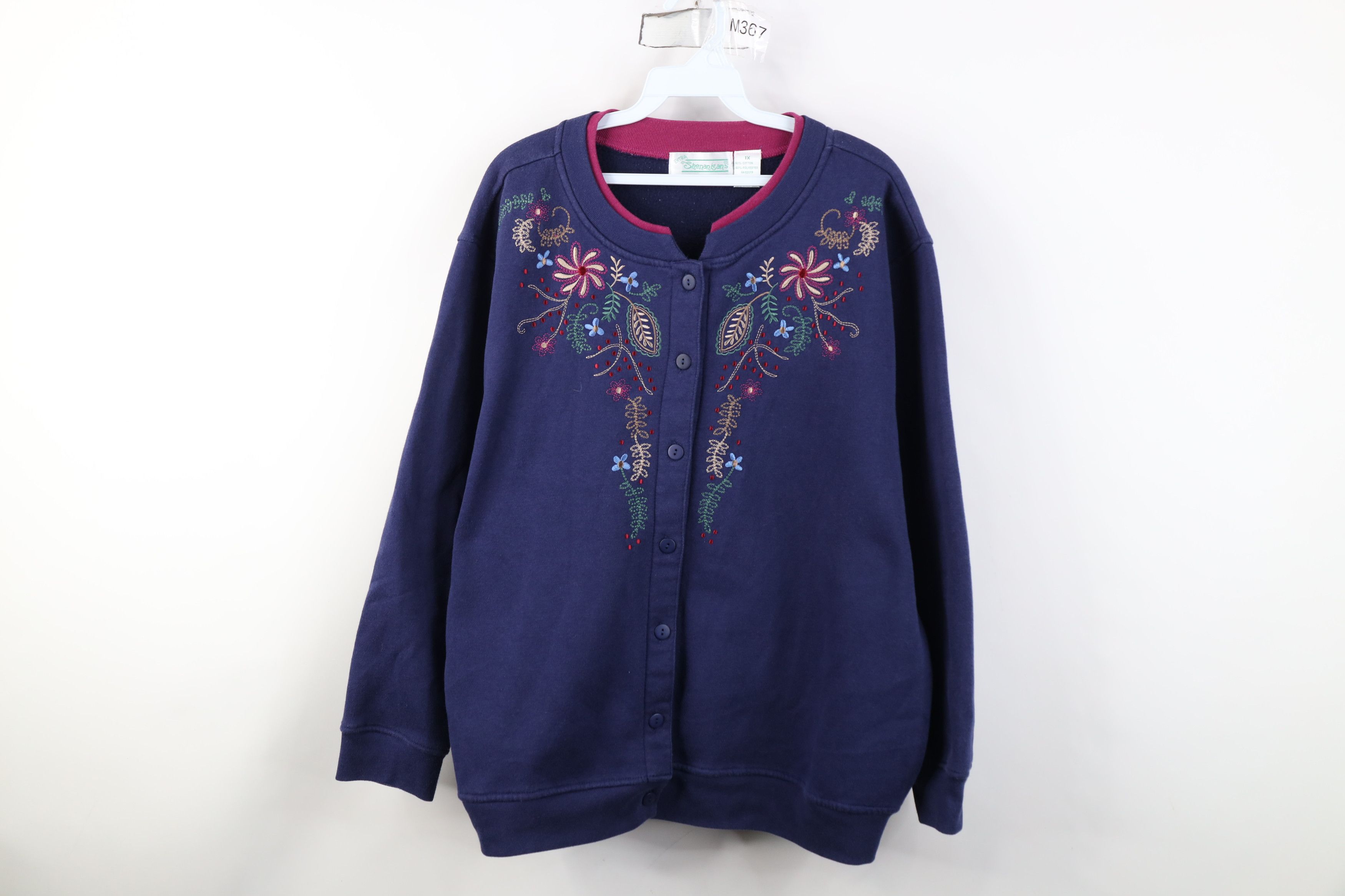 Vintage Vintage 90s Streetwear Embroidered Cardigan Sweatshirt Size XL / US 12-14 / IT 48-50 - 1 Thumbnail