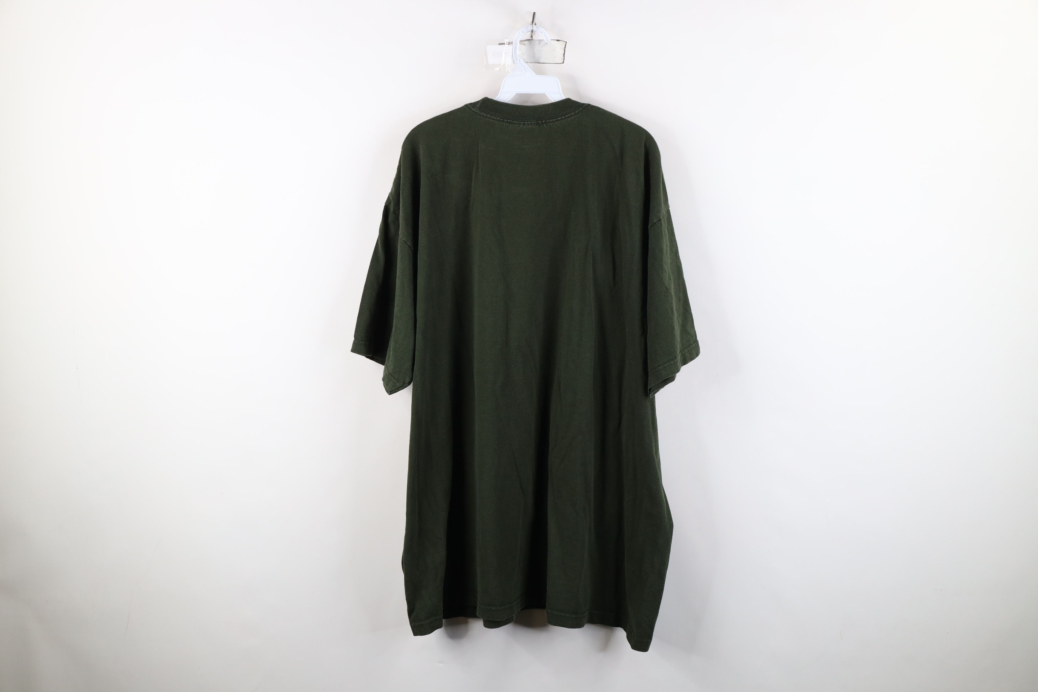 Vintage Vintage 90s Streetwear Heavyweight T-Shirt Green Cotton Size US XXL / EU 58 / 5 - 9 Thumbnail