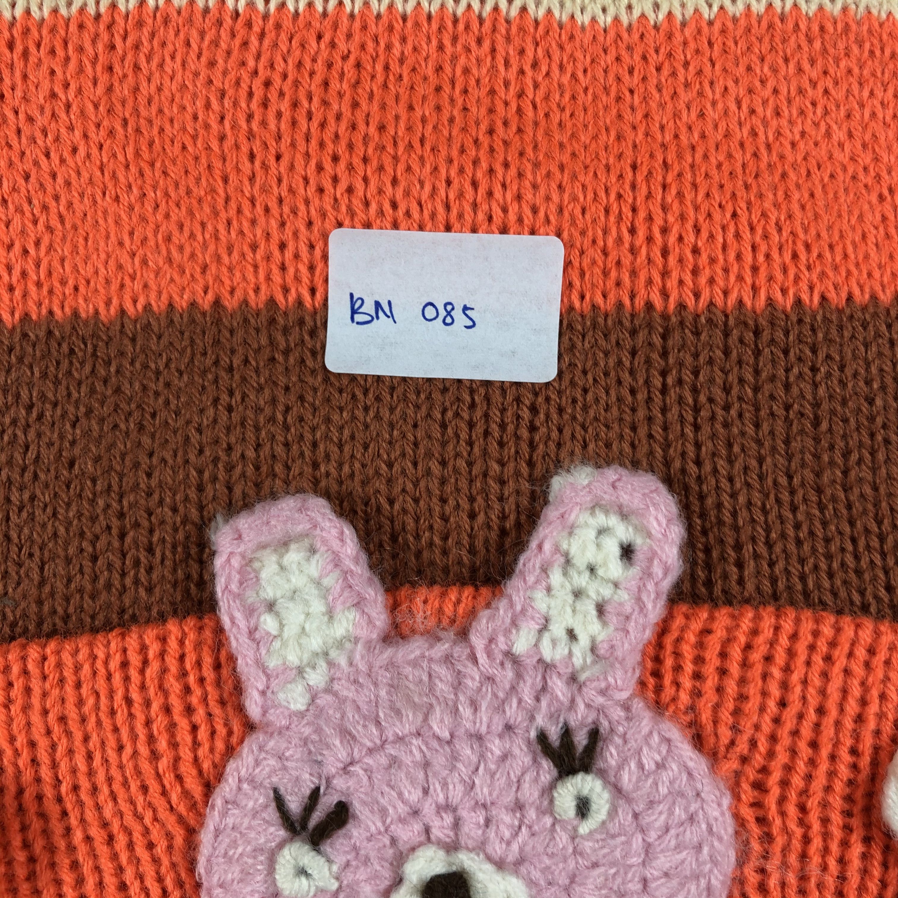 Japanese Brand Crochet Stripe Bear Beanie Hat Size ONE SIZE - 5 Thumbnail