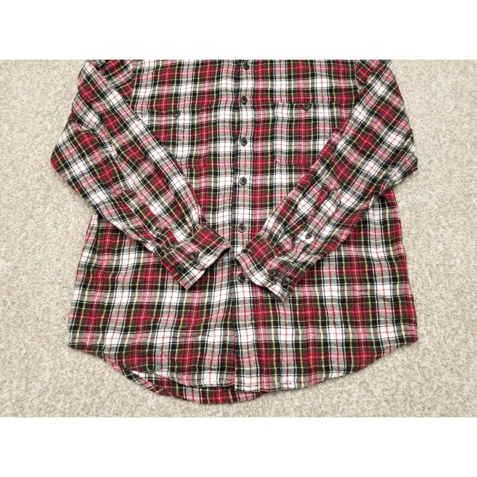 Basic Editions Basic Editions Flannel Shirt Mens Small Red Black Plaid 100% Cotton Long Sleeve Size US S / EU 44-46 / 1 - 3 Thumbnail