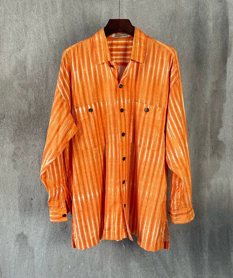 Issey Miyake Issey Miyake Orange striped tie-dyed long-sleeved shirt Size US L / EU 52-54 / 3 - 1 Thumbnail