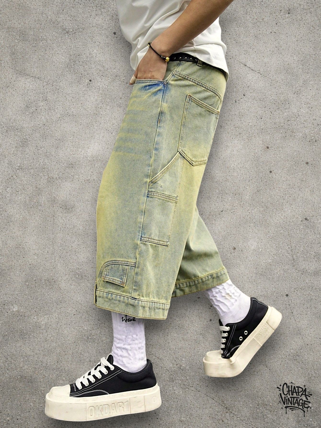Japanese Brand Wide washed shorts Size US 34 / EU 50 - 2 Thumbnail