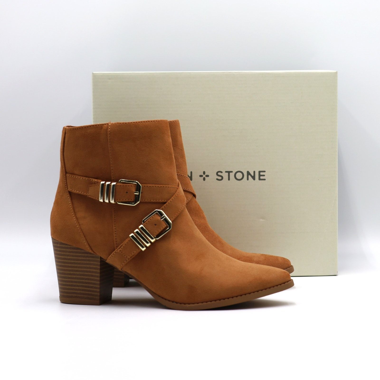 The Unbranded Brand Sun+Stone Women Tan Pointed-Toe Buckle Ankle Booties US 8.5 Size US 8.5 / IT 38.5 - 2 Thumbnail